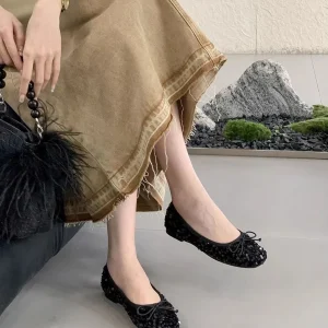 Woman Flats Square Toe Slip-on Korean Fashion Casual Y2k Vintage Clothing Sales Streetwear Premium Stylish Cheap Shoes for Women