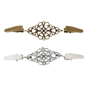 Women Vintage Sweater Cardigan Clip Hollow Alloy Plating Clothing Clips